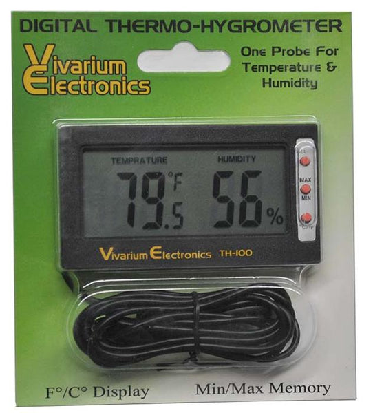Zoo Med Digital Terrarium Thermometer with Temperature Probe Reptile  Terrarium